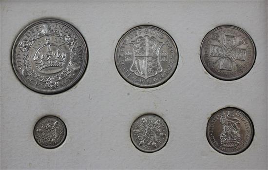 A George V 1927 proof coin set,